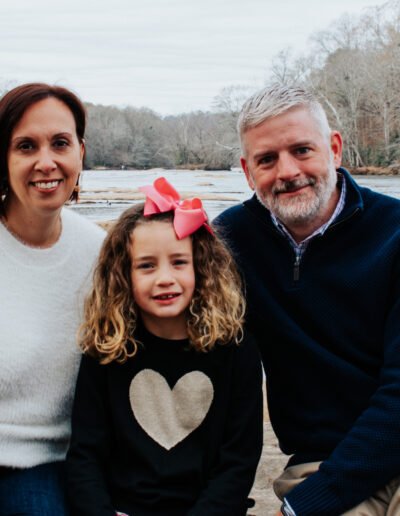 Family photo at river