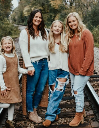 Family photo on RR tracks