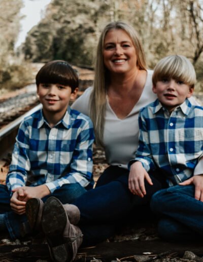 Family photo on RR tracks